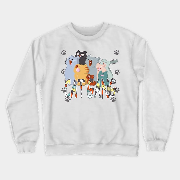 cat gang Crewneck Sweatshirt by Tea Master 